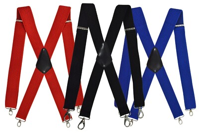 Hosenträger/Hosenträger, Erwachsene, Unisex-Karabiner X Silber & Schwarz Clips-verschiedene Farben