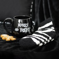 Jumbobecher Tasse Kaffee Tee Mit Socken Merry&Fright Schwarz Gothic 500Ml