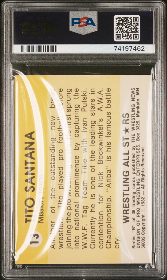 TITO SANTANA 1982 WRESTLING ALL STARS SIGNED ROOKIE - PSA DNA AUTHENTIC AUTO WWE - Image 2 of 2