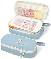 SUNEE Cute Pencil Case, Aesthetic Pen Pouch, Colored Large Pencil Bag with Zippe