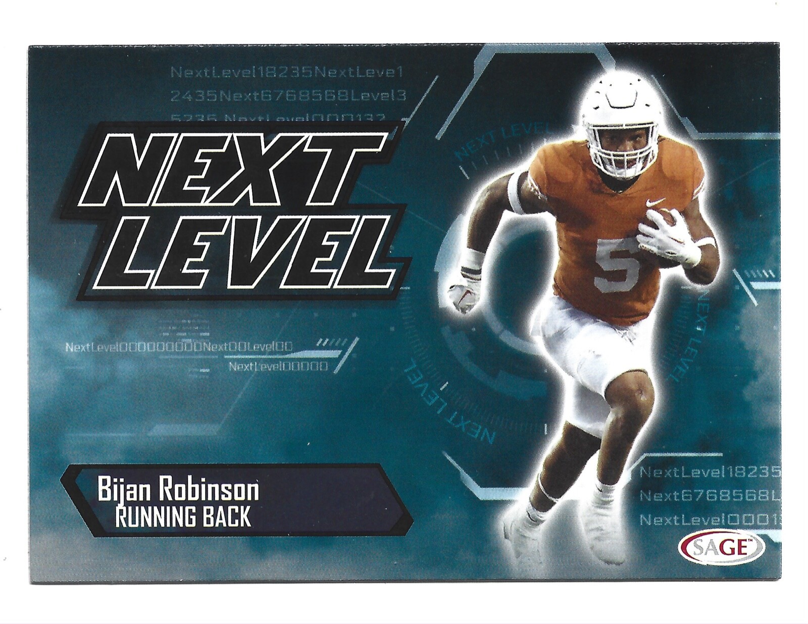 2023 SAGE Next Level 84 BiJan Robinson ROOKIE RC Card Texas Longhorns Low Series