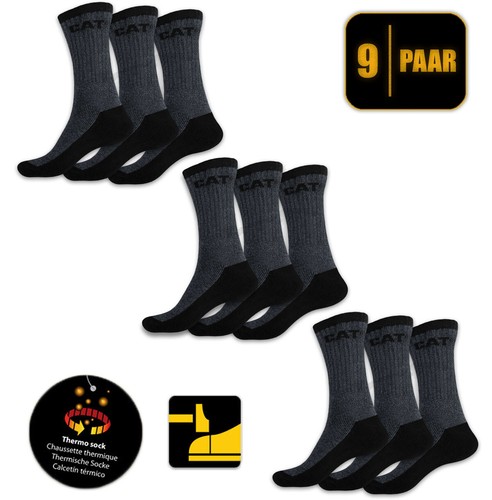 9 paires de chaussettes d'hiver CAT® CATERPILLAR THERMO chaussettes chaussettes de travail chaussettes chaudes - Photo 4/12