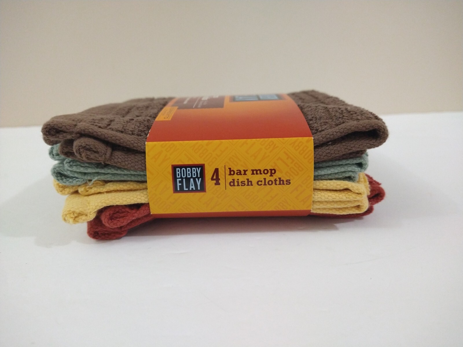 Bobby Flay 4 Bar Mop Dishcloths Absorbent 100% Cotton Kitchen Towels 12 X 12in.