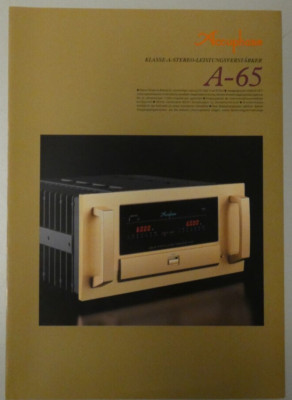 Accuphase A-65 Faltblatt Prospekt Werbung H-25962