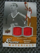 2009/10 Upper Deck Basketball Game Materials Brandon Wright Warriors #GJ-WR 