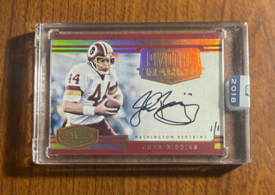 2018 Honors John Riggins 2016 Plates & Patches Pivotal Marks Gold Auto 1/1