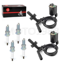 2 Set Ignition Coil & Spark Plug & Cap For HONDA Shadow 1100 VT1100 1987 - 2007