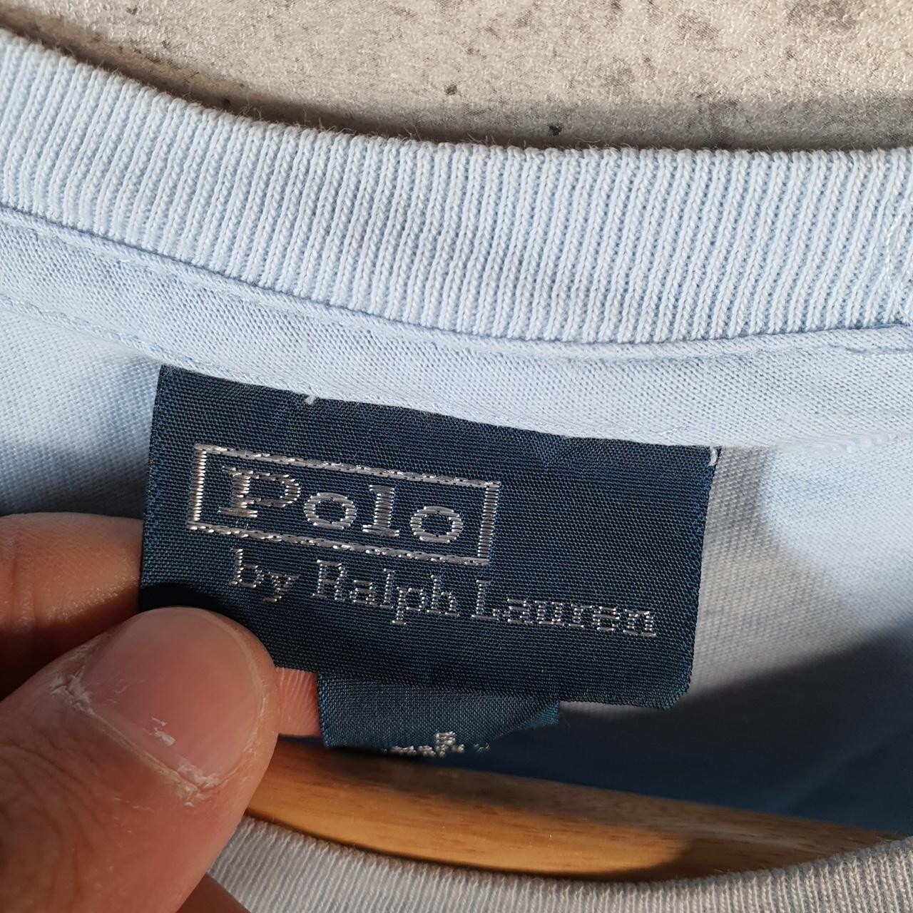 Polo Ralph Lauren vintage uomo piccola blu ricamata pony vestibilità classica