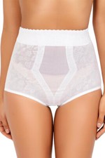 QT INTIMATES Lace Jacquard Control Brief Girdle WHITE 281X Size - 6X 38 to 44 