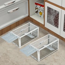 2X SQUIRREL TRAP HUMANE NO KILL METAL HEAVYDUTY PEST ANIMAL RAT MOUSE CATCH CAGE