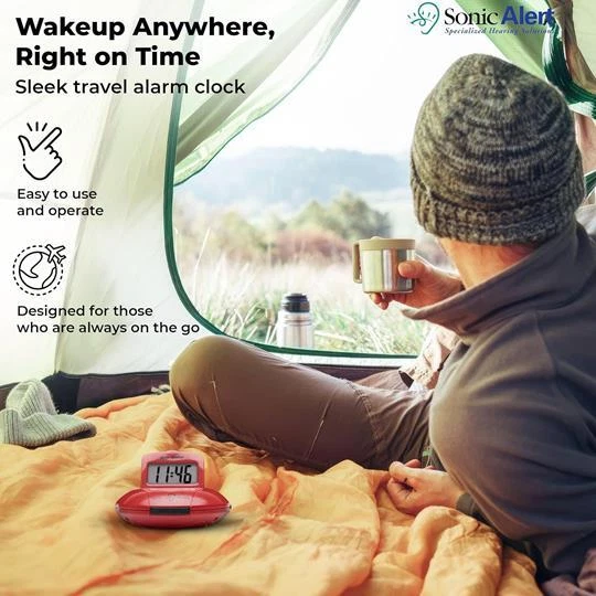 Sonic Alert Sonic Shaker SBP100 Vibrating Travel Alarm Clock | Red - Image 4 of 4