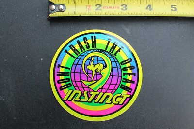 INSTINCT Surfboards Shaun Tomson Save Ocean Neon OG 80's Vintage Surfing STICKER