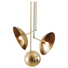 Custom order-6 Light Domed Pendant Mid Century Modern Raw Brass
