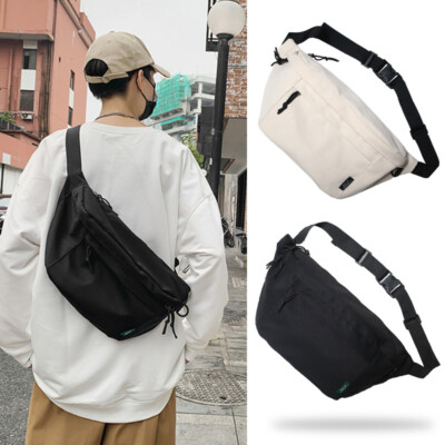 Crossbody Bag Oversized Fanny Pack Nylon Chest Bag Cycling Gym Waist Bag 