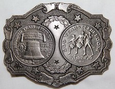 VINTAGE 1976 U.S. BICENTENNIAL SPIRIT OF '76 BELT BUCKLE BY LYNTONE BELTS