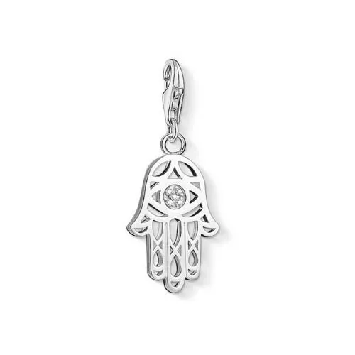 NEW Thomas Sabo Sterling Silver Hand Of Fatima Charm White