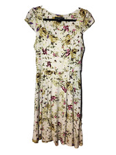 MNG by Mango Fit & Flare Floral Sweetheart Neckline Cap Sleeve Dress Size 18