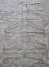 VINTAGE Lot of 4  SHAPED LUCITE  HANGERS - 1 FREE FORM HAND CRAFTED SHAPE 3 SUIT