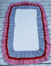 Cottagecore Farmcore Crib Skirt Ticking Stripe Gingham Crib Bedskirt