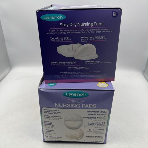 Lansinoh Stay Dry Disposable Nursing Pads for Breastfeeding, 2x 100 ct boxes - Picture 2 of 4
