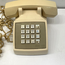 AT  T VINTAGE TRADITIONAL 100 BEIGE TELEPHONE PUSH BUTTON DESKTOP TABLE PHONE