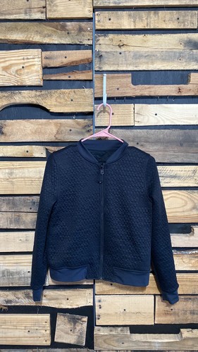 IVIVVA by LULULEMON Wherever You Go Black Quilted Jacket Bomber Girls Size 12 - Picture 2 of 7