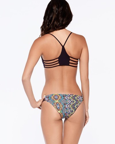 NWT L*Space Wild One Reversible Bikini Swim Halter Top Strappy Denim Ixtapa D XL - Picture 12 of 21