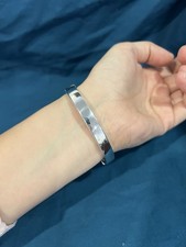 925 Sterling Silver Women's Ladies Plain Simple Smooth Bangle Bracelet