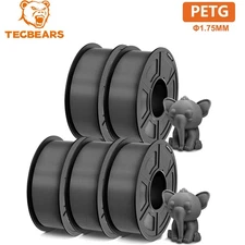 5KG TECBEARS Gray PETG 3D Printer Filament Consumables 1.75mm NO Tangle Neatly