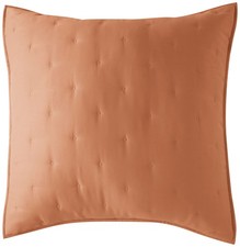 Recycled Polyester and Cotton Blend Quilted Sham, Euro, Light Caramel, 26" x 26"