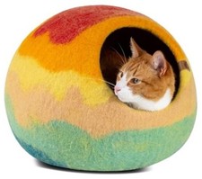 Cat Cave   Premium Felt Cat Bed for Indoor Cats, Handmade Medium Tucson Sunset