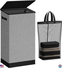 SOLEDI Laundry Hamper with Lid 100L Large & Tall Collapsible Laundry Basket,