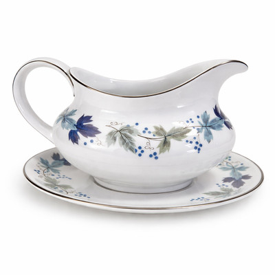 Royal Doulton Burgundy Gravy Boat & Stand Set TC1001 Fine China England