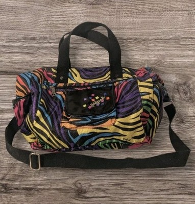 Yak Pak Bag Rainbow Zebra  Crossbody Double Handles Purse Oversized Convertible 
