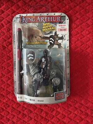 Megabloks 2008 King Arthur MicroMotion Breunor 96104 knight with horse NIB