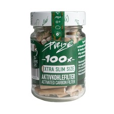 Xtra Slim Filter Tips With Activated charcoal by Purize Organic - 1 Jar