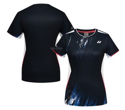 YONEX 26S/S Women's Badminton T-Shirts Sports Training Midnight Black 261TS040F