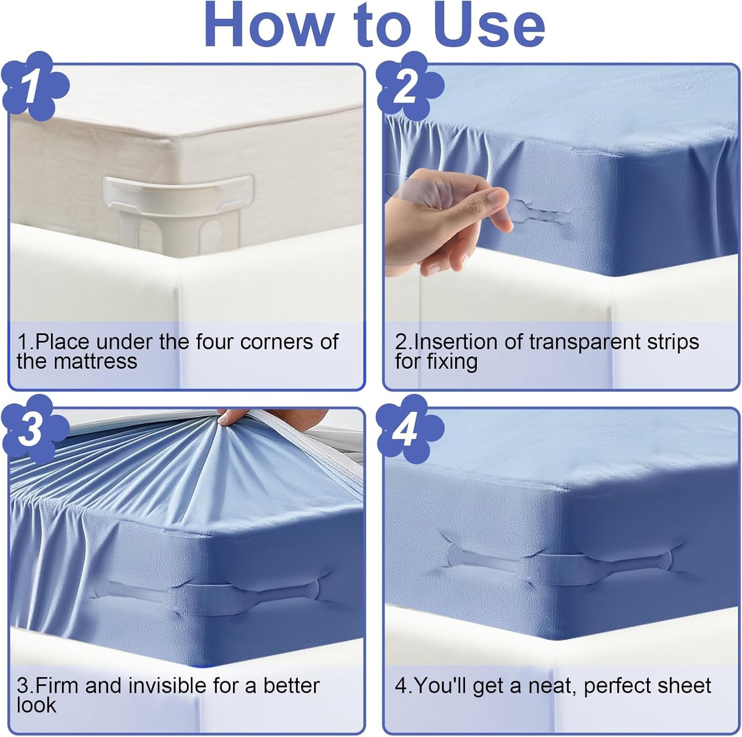 Lock Sheet Holders Set, Keep Sheets Tight Heavy Duty Bed Sheet Holder Corner, An