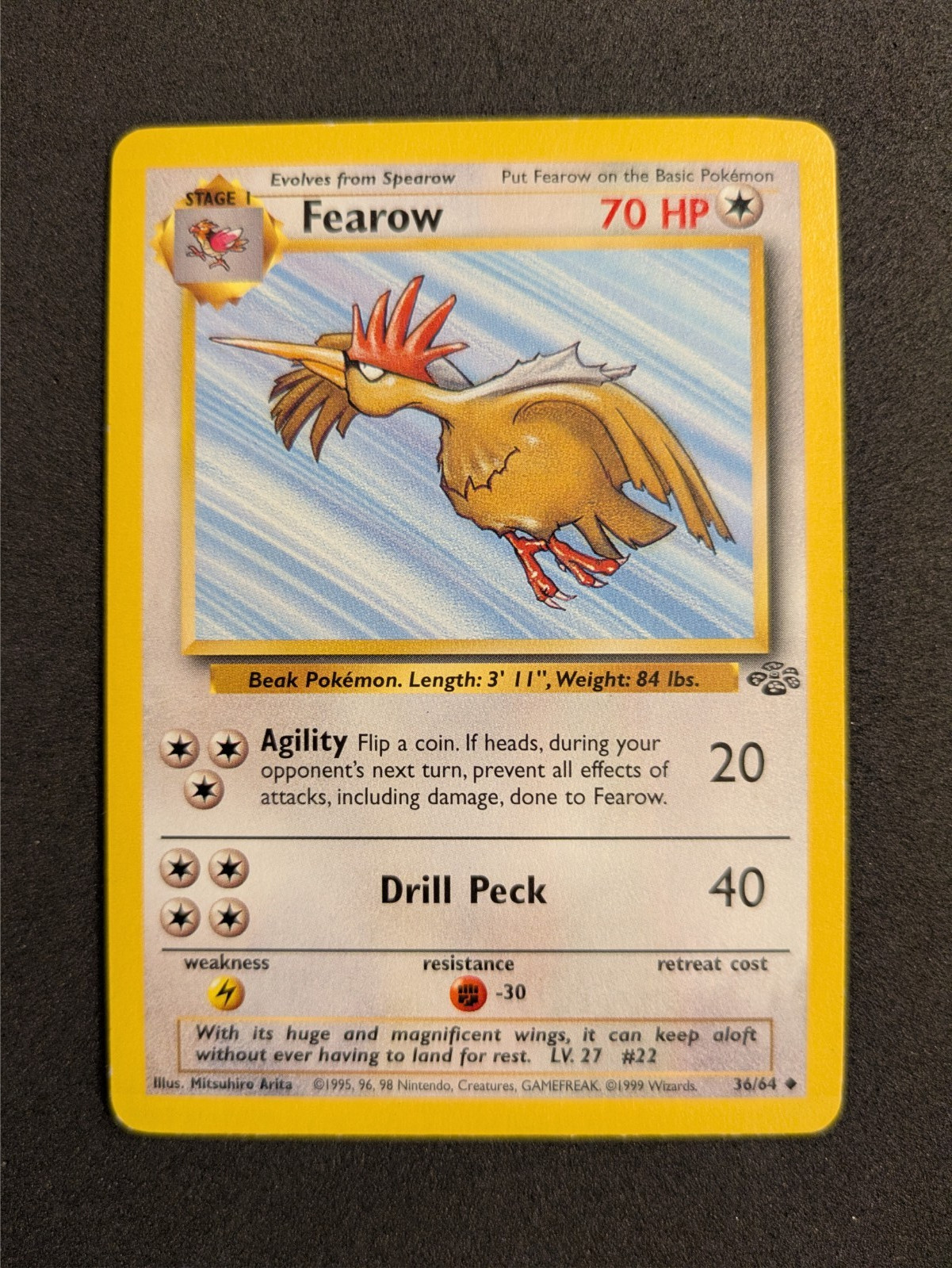 Pokemon Card - Vintage - Fearow - 36/64 - Jungle Set - MP