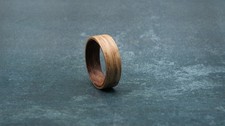 Natural Ash Wood Ring with Rosewood Core: Rustic Men s Wooden Wedding Band