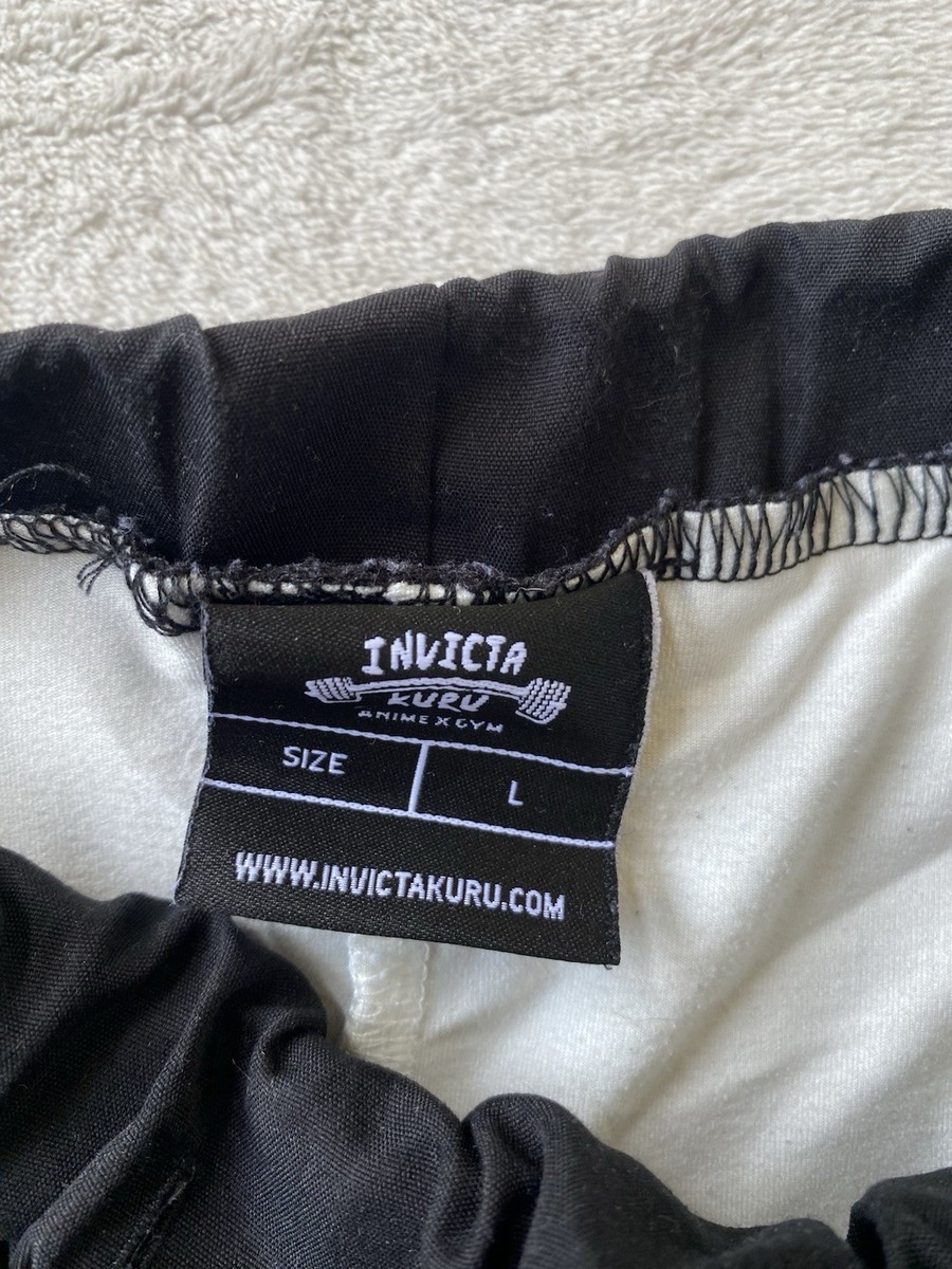 Invicta Kuru Anime X Gym Black White Crow Performance Shorts SZ