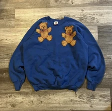 Vintage 1980s Grandma Bears Sweater Grandma Core Size XL Fruit of the Loom