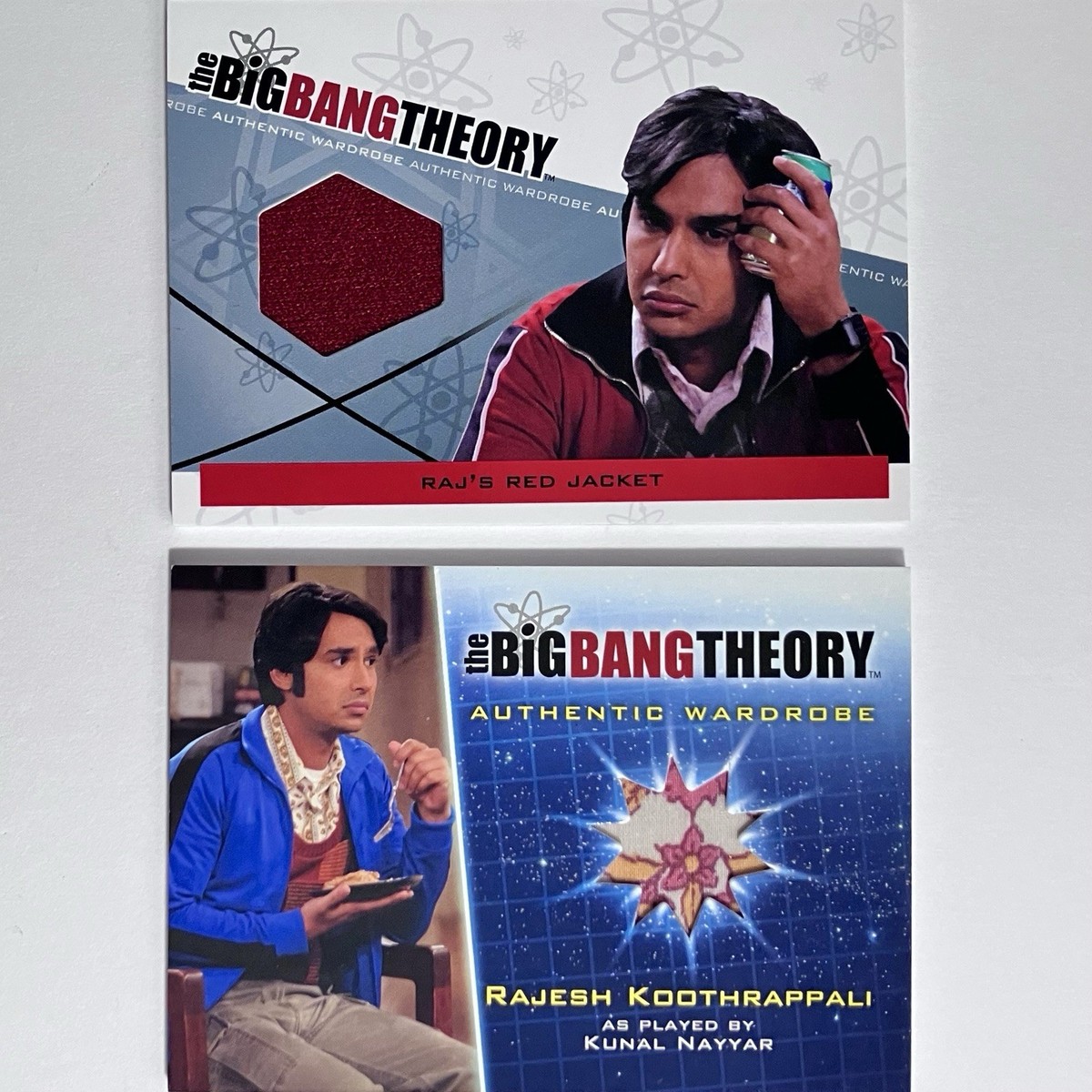 BIG BANG THEORY Costume Cards M-28 & M37 / SCREEN WORN FABRIC