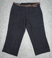 Bandolino Maureen Capri Pants Womens 12 Blue Indigo Rinse Wash 34x20 Stretch NWT