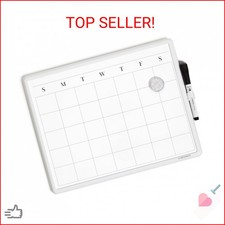 U Brands Magnetic Monthly Calendar Whiteboard, 14" x 11", Dry Erase Monthly Plan