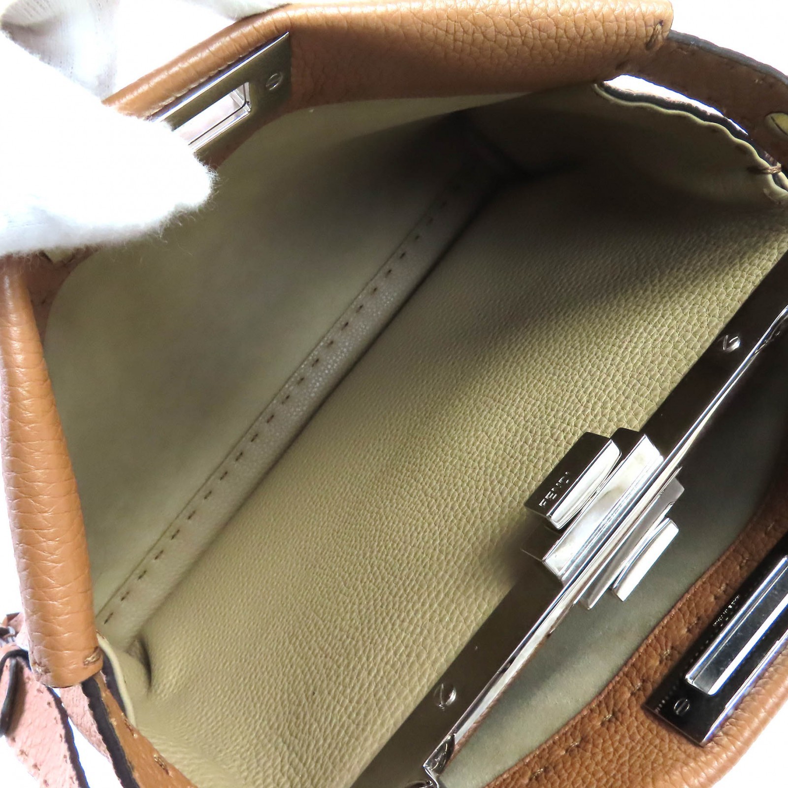 Excellent FENDI Shoulder Bag PEEKABOO Regular 2WAY handbag Brown leather Women thumbnail 12