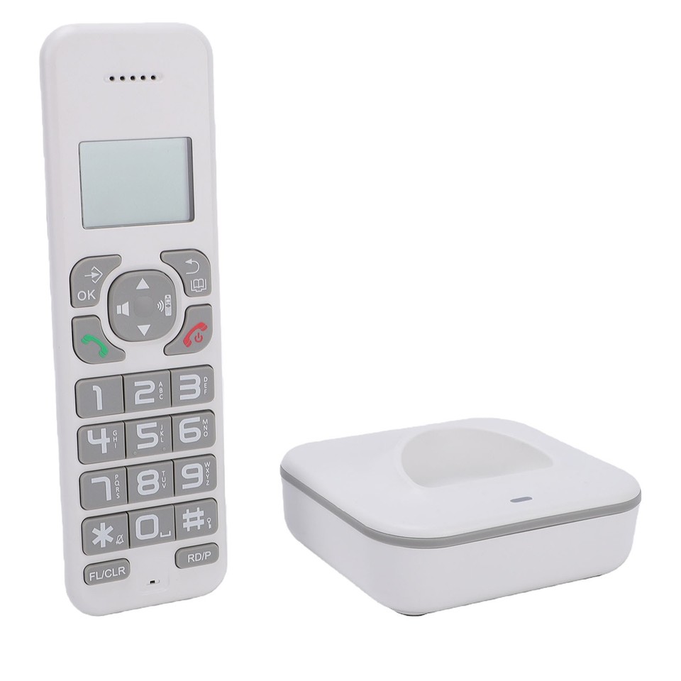 White Cordless Phone Big Buttons Landline Phone With LCD Display Call ...