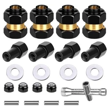 4 Pieces Brass 7mm Hex Extended Wheel Hubs Wheel Spacers Axle Extension