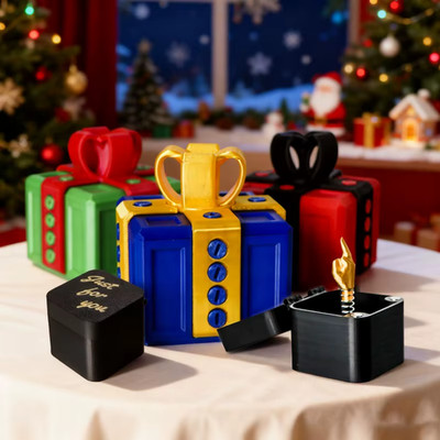 Das lästige Geschenk mit Mittelfinger in einer Box Geschenkbox mit Schrauben Streich UK