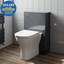 Modern Artis Toilet Soft Close Seat Back To Wall Cistern Furniture Unit Grey